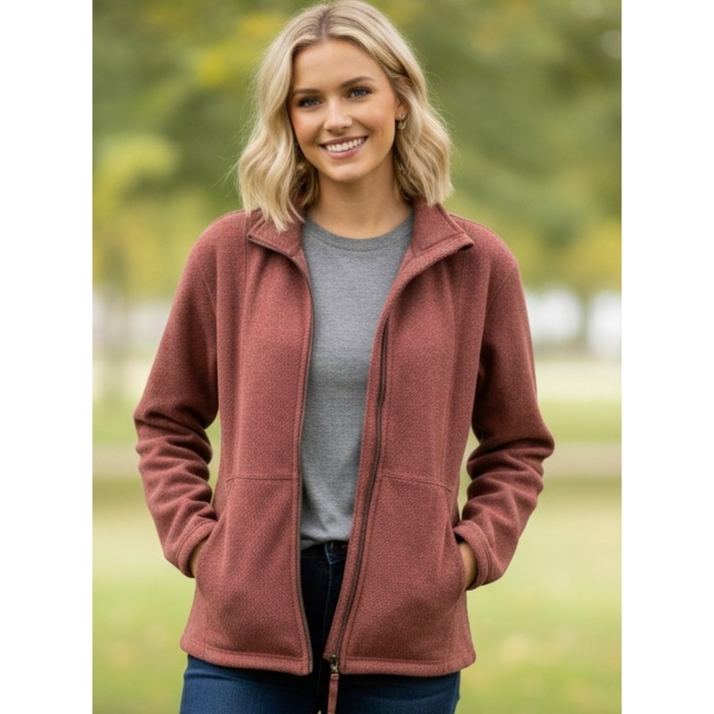 Avalanche Full zip Mock Neck Jacket Dusty Red Size M